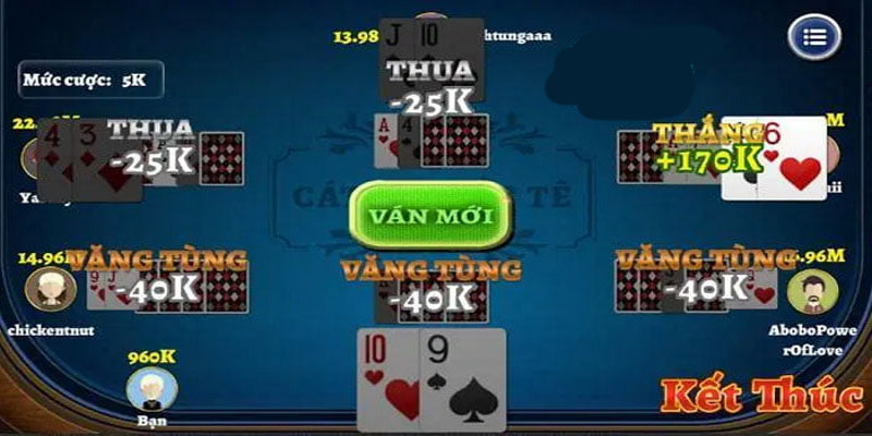 Những vòng chơi đầu của game đánh bài Catte online